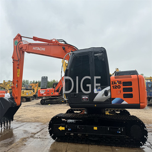 Excavatrice de chantier sur chenilles de 12 tonnes certifiée CE, d'occasion, Hitachi ZX120-6, faible nombre d'heures, comprend moteur, pompe, boîte de vitesses - Product Image 3