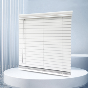 Persianas de Madera Sintética Ecológicas, Hechas a Medida, Manuales, sin Cordones, de Lujo, para Ventanas Francesas, Venta al Por Mayor de Fábrica, 12 Meses de Garantía - Product Image 1