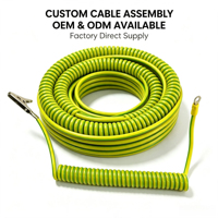 Cable de Tierra Espiral Personalizado con Pinza de Cocodrilo y Terminal de Anillo, Ensamblaje de Cable de Puesta a Tierra en Espiral, Venta al por Mayor