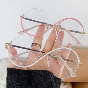 하이 퀄리티 새로운 유행 라운드 하프 프레임 광 변색 돋보기 소재 안티 블루 라이트 광전 렌즈 - Product Image 2