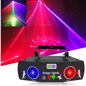 5 fori 3in1 RGB Laser beam line luce stroboscopica DMX 512 decorazione da discoteca per feste luci DJ per night club bar regalo per la casa