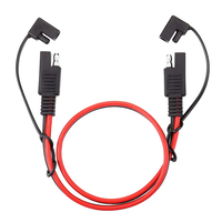 Pengisi Daya Baterai Sepeda Motor Kabel Ekstensi SAE 2-Pin Quick Disconnect dengan Penutup Debu