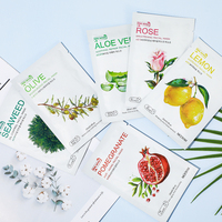 Masque Visage Hydratant en Coton Biologique Fabriqué par une Société de Beauté Coréenne, à l'Extrait de Fruit pour un Nettoyant de Pores, Glycérine et Thé Vert