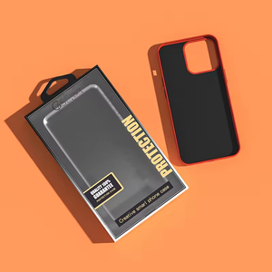 <b>Strong</b> Eco-friendly Hanging Wall Phone Case Paper Box Mobile Phone Case Packaging <b>Boxes</b> with PVC Clear Windows - Product Image 1