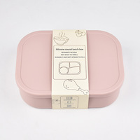 Soncan Micro-ondes Lave-vaisselle Passe au congélateur 3 compartiments Conteneurs de stockage des aliments en silicone Boîtes de rangement Boîte à lunch Bento en silicone