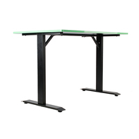 Table d'étude électrique moderne Bureau de jeu à bordure verte pour bureau à domicile Bureau de jeu d'ordinateur en métal