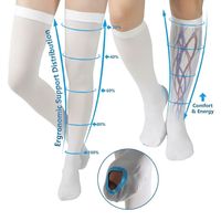 Chaussettes de compression respirantes à gradient, hauteur genou, pour les longs voyages, la tenue debout prolongée et le confort quotidien