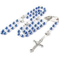 Collier Chapelet Miraculeux en Perles de Verre Religieuses, Très Vendu, avec Boîte Cadeau Catholique en Métal