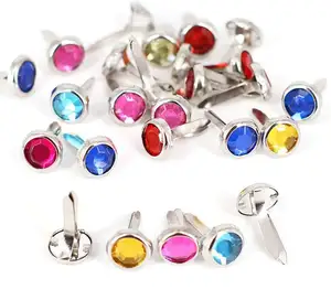 23550 Mixed Color Round Square Rhinestone Paper Fasteners Mini Pastel Brads For Scrapbooking DIY Art And Craft Projects