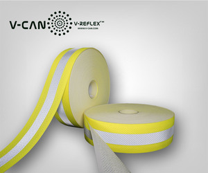 Ruban réfléchissant fluorescent <span class=keywords><strong>jaune</strong></span> argenté personnalisé, haute visibilité, respirant, perforé, ignifuge, pour vêtements de travail de sécurité FR - Product Image 4