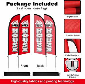 Paquete de 2 Banderas de Plumas de Aluminio para Eventos, 8 Pies, Kit de Mástil y Estaca para Tierra, para Publicidad en Exteriores - Product Image 3