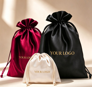 Source Manufacturer Imitation Silk Drawstring Pouch Makeup Pouch <b>Satin</b> Drawstring Bag <b>Shoe</b> Pouch Small Medium Size - Product Image 5