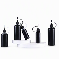 Botol Plastik Kosong 10ml 15ml Hitam Anti-cahaya dengan Ujung Jarum untuk Gel, Pigmen, Cat, Minyak