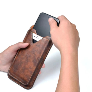Sac multifonctionnel en cuir à double couche <span class=keywords><strong>pour</strong></span> téléphone <span class=keywords><strong>portable</strong></span> avec <span class=keywords><strong>ceinture</strong></span> de fermeture magnétique - Product Image 2
