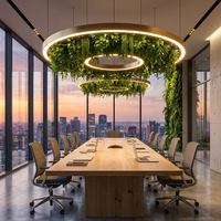 Plafonnier LED Moderne pour Café et Restaurant, Décoration Végétale, Réglable en Hauteur, Dimmable, Aluminium, Feuille Circulaire, CRI 90