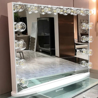 Miroir de maquillage lumineux surdimensionné 100*80cm avec 9 ampoules LED E27, connecteur USB, miroir lumineux intelligent pour la beauté, salon