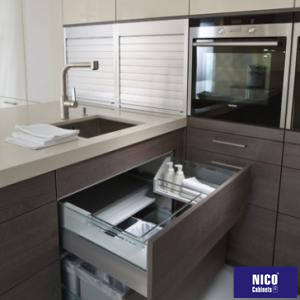 NICOCABINET Gabinetes <span class=keywords><strong>de</strong></span> Cocina Modulares <span class=keywords><strong>de</strong></span> Melamina con Cierre Suave, Diseño <span class=keywords><strong>de</strong></span> <span class=keywords><strong>Isla</strong></span> en Cascada, Grifo y Cajones con Sistema <span class=keywords><strong>de</strong></span> Deslizamiento, Fabricados en Australia - Product Image 3