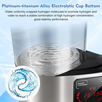 Pureflow Maßgeschneidertes Logo 2L 2000 PPB Elektrischer Desktop-Glas-SPE Ultra Wasserstoffreicher Wasserkrug für Haushalt, Heiß und Kalt