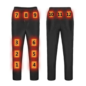 MIDIAN-pantalones térmicos de fibra de carbono para hombre, pantalones térmicos con calefacción por USB y temperatura ajustable