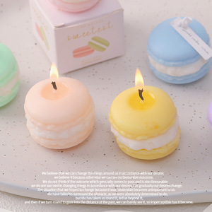 Bougie parfumée Angju Macaron, 4 à 12 heures, sans fumée, figurines en cire réalistes, cadeaux de mariage - Product Image 4