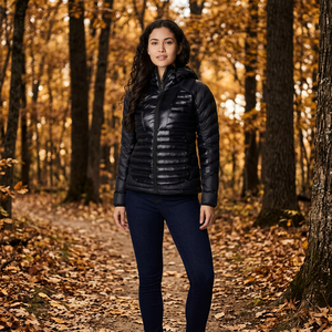 Chaqueta de Plumón de Invierno para Mujer, de Alta Calidad, Personalizable, con Cuello Alto, Transpirable, Impermeable, de Nailon y Seda, en Oferta - Product Image 3
