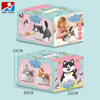 Chien en peluche AI avec fonction de détection tactile, animal de compagnie en fourrure, chien qui détecte, multifonction, queue qui remue, simulation d'alimentation, jouet en peluche Husky