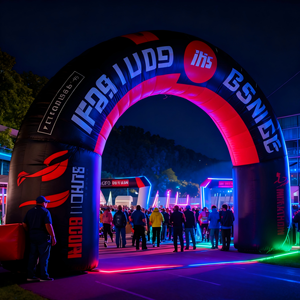 قوس قابل للنفخ طويل مخصص مطبوع من قماش أكسفورد لخط البداية والنهاية لسباقات الماراثون والترويج الخارجي - Product Image 1