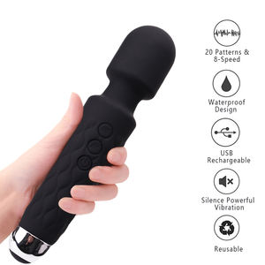 Vente chaude Sexe Massage Chinois 20 Mode Fréquences Usb Rechargeable Vibrateur Corps Baguette Masseur Pour Femme - Product Image 2
