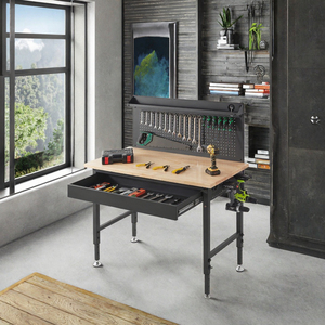 Armoire à outils en acier 48x24 pouces, établi avec panneau perforé, station de travail de garage avec tiroir verrouillable - Product Image 3