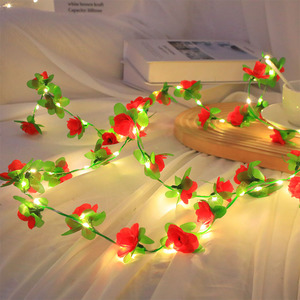 3.2m năng lượng mặt trời LED ngoài trời nhân tạo nho đèn Vòng Hoa Cổ Tích chuỗi nhà máy Đèn mới tăng hướng dương Wisteria màu xanh lá cây mây chuỗi - Product Image 6