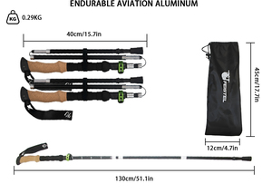 Bastones de Senderismo Plegables Modernos con Logotipo Personalizado, Eje de Aleación de Aluminio, Puntas de Acero de Tungsteno, Bastón de Trekking Portátil - Product Image 2