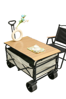 Chariot de camping pliable d'extérieur, chariot de pique-nique portable avec poignée pour la plage, le jardin et les courses