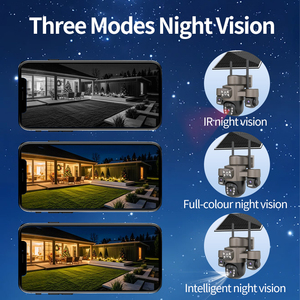 Cámara <span class=keywords><strong>Solar</strong></span> 4G con <span class=keywords><strong>3</strong></span> Lentes, Visión Nocturna a Todo Color, IP66 Impermeable, para Granja, con Control Remoto, para Obras de Construcción - Product Image 2