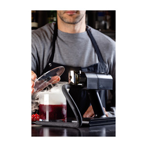 Coperchio per affumicatore da cocktail in vetro trasparente con tappo centrale nero per kit per affumicatura cocktail - Product Image 2