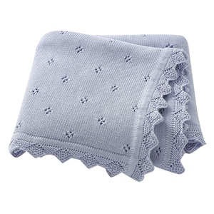 Couverture de bébé tricotée en coton doux ODM couverture de bébé personnalisée à motif floral/à pois pour les nouveau-nés - Product Image 4