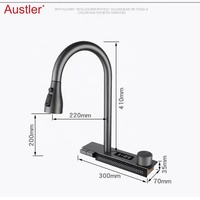 Laveuse de tasses automatique multifonctionnelle monobloc Piano Affichage numérique Robinets d'eau purifiée Robinet à cascade extractible Éviers de cuisine