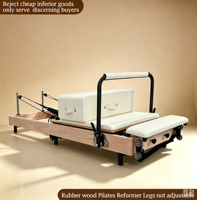 Machine de Pilates pliable en bois de chêne avec jambes réglables, lit de Pilates portable et durable pour studio de yoga et salle de sport