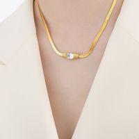 Ensemble Collier et Bracelet en Acier Inoxydable 316L Plaqué Or 18K avec Zircon Géométrique, Vente en Gros, pour Femme, Mariage, Fête, Fiançailles