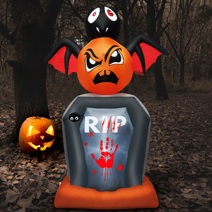 Hantu Labu Tiup Halloween 8FT, Hantu Raksasa Seram dengan Lampu LED untuk Dekorasi Luar Ruangan, Halaman, Taman, Pesta - Product Image 3