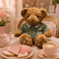 Adorable ours en peluche Sherpa en vert sauge pour un cadeau d'automne confortable