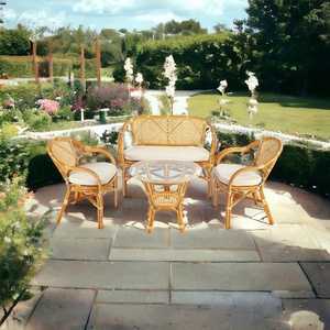 Ensemble de meubles de salon en rotin et bambou écologiques pour l'extérieur, avec un design moderne pour le jardin, la cour et le salon - Product Image 1