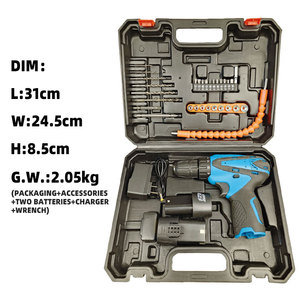 Perceuse à percussion électrique sans fil <span class=keywords><strong>12V</strong></span>, kit de perceuse multifonction portable avec tournevis pour l'entretien domestique et industriel - Product Image 2