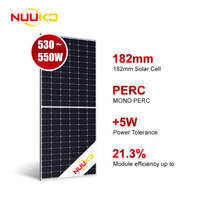 Nuuko Panneau bifacial avec panneau arrière transparent Montage sur toit plat 540w 545w 550w 555w Coût de configuration du panneau solaire