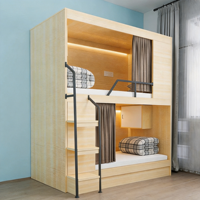 Lit capsule tout inclus, style lit superposé, en bois massif, moderne et minimaliste, pour adultes, lits jumeaux, pour dortoirs scolaires, hôtels e-sport et chambres d'hôtel