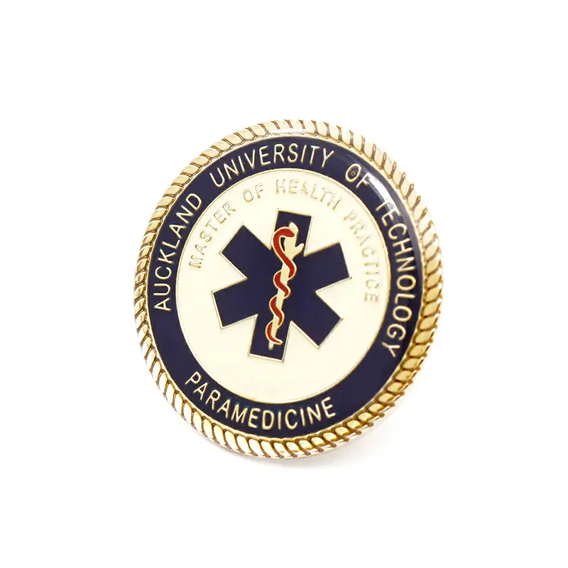 Custom made metal epoxy healthcare medical paramedicine school lapel pin badge gold plated wholesale doctor nurse enamel pin