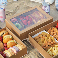 Caja desechable plegable autoarmable de cartón corrugado biodegradable con revestimiento de esponja a prueba de aceite para papas fritas, sushi y fideos para llevar
