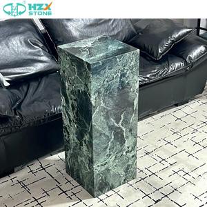 HZX, venta al por mayor, losas de mármol verde Alpes Premium para sala de estar de lujo, mesa lateral de zócalo de café de extremo moderno personalizado - Product Image 3