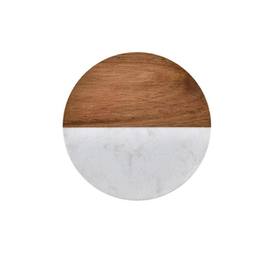 Christmas Black Marble Coaster Set Wholesale Modern Wooden <b>Round</b> Table <b>Mat</b> Suitable for Holiday Use Tableware <b>Mat</b> - Product Image 2