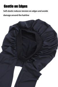 Bonnet de nuit long en tissu samouraï pour dormir, réglable, bonnet de nuit long en tissu soyeux pour femmes, tresses, cheveux bouclés avec logo personnalisé - Product Image 5