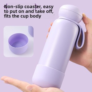BPA-freie Doppelwandige 304 Edelstahl Vakuum-Isolierte 24oz Niedliche Wasserflasche mit Silikonhülle und Trageriemen - Product Image 2